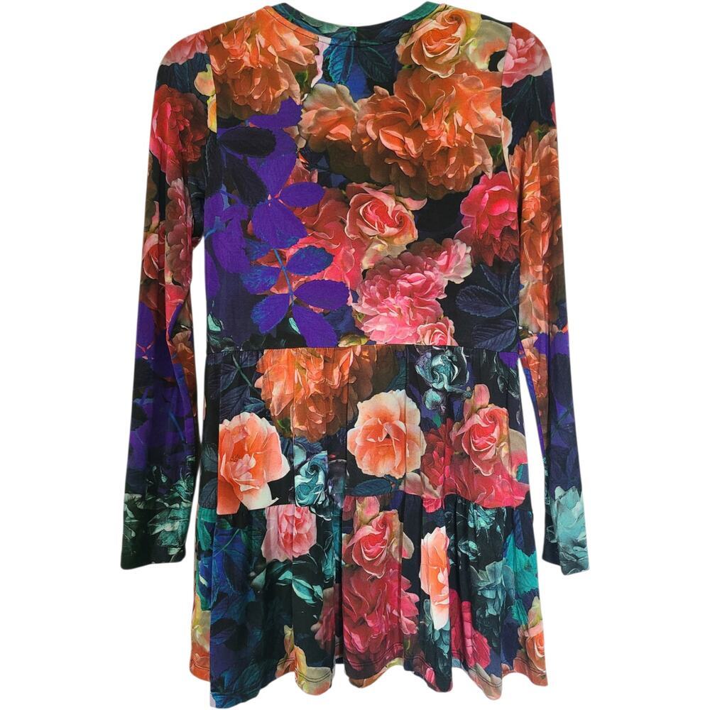 Johnny Was Studio Tiered Tunic Top XS Boho Rose Knit Dress Multi NWT - Picture 4 of 6